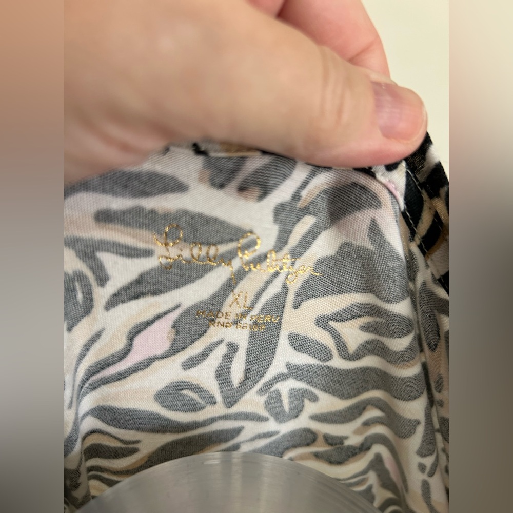 Lilly Pulitzer Black and White Animal Print Blouse - Picture 3 of 4